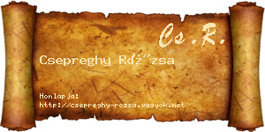 Csepreghy Rózsa névjegykártya