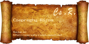 Csepreghy Rózsa névjegykártya